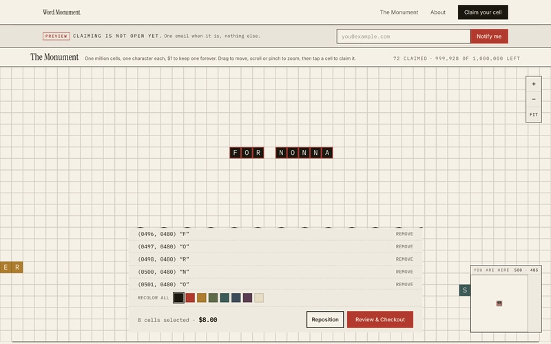 Placing a phrase on the grid