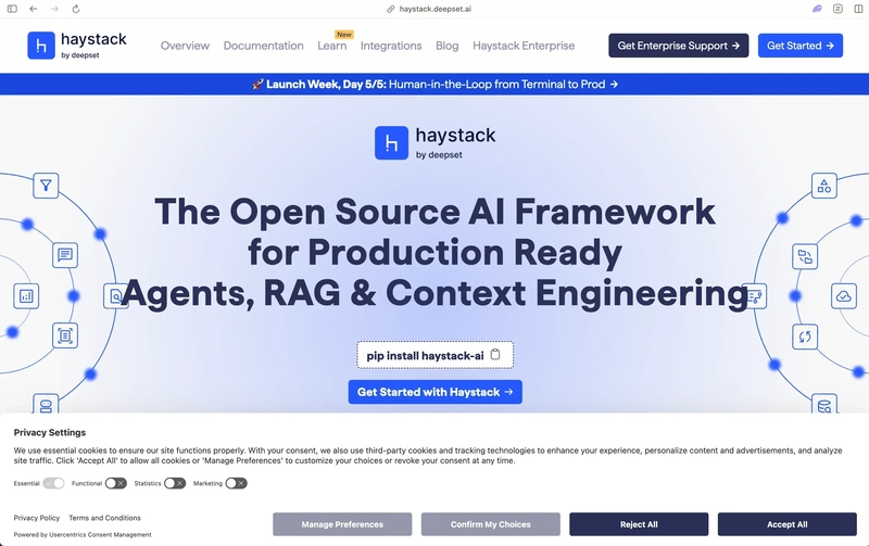 Haystack production RAG framework