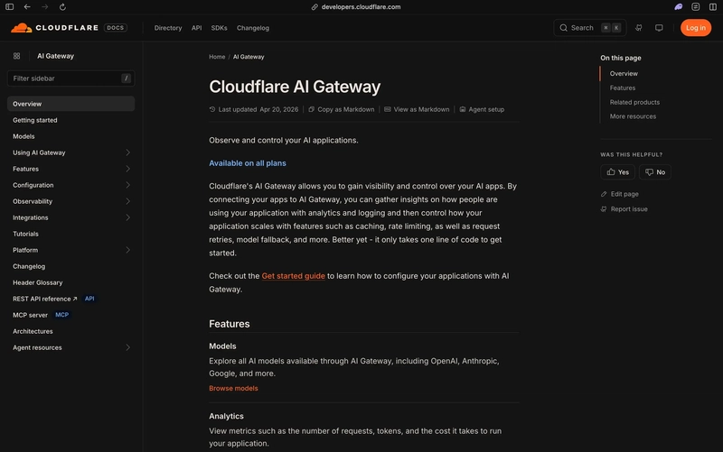 Cloudflare AI Gateway documentation