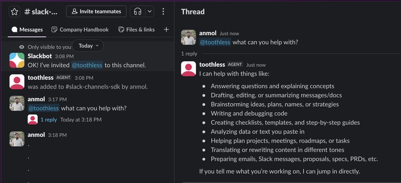 slack app running
