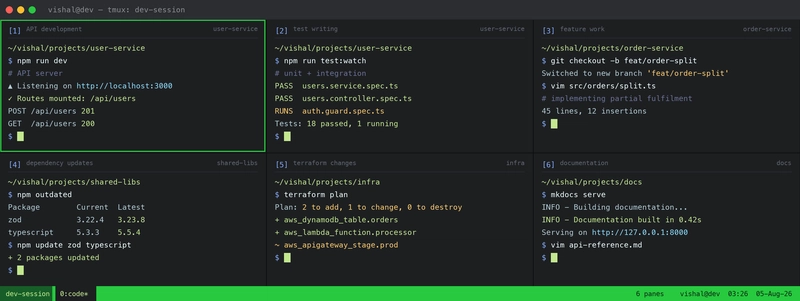 Tmux sessions!