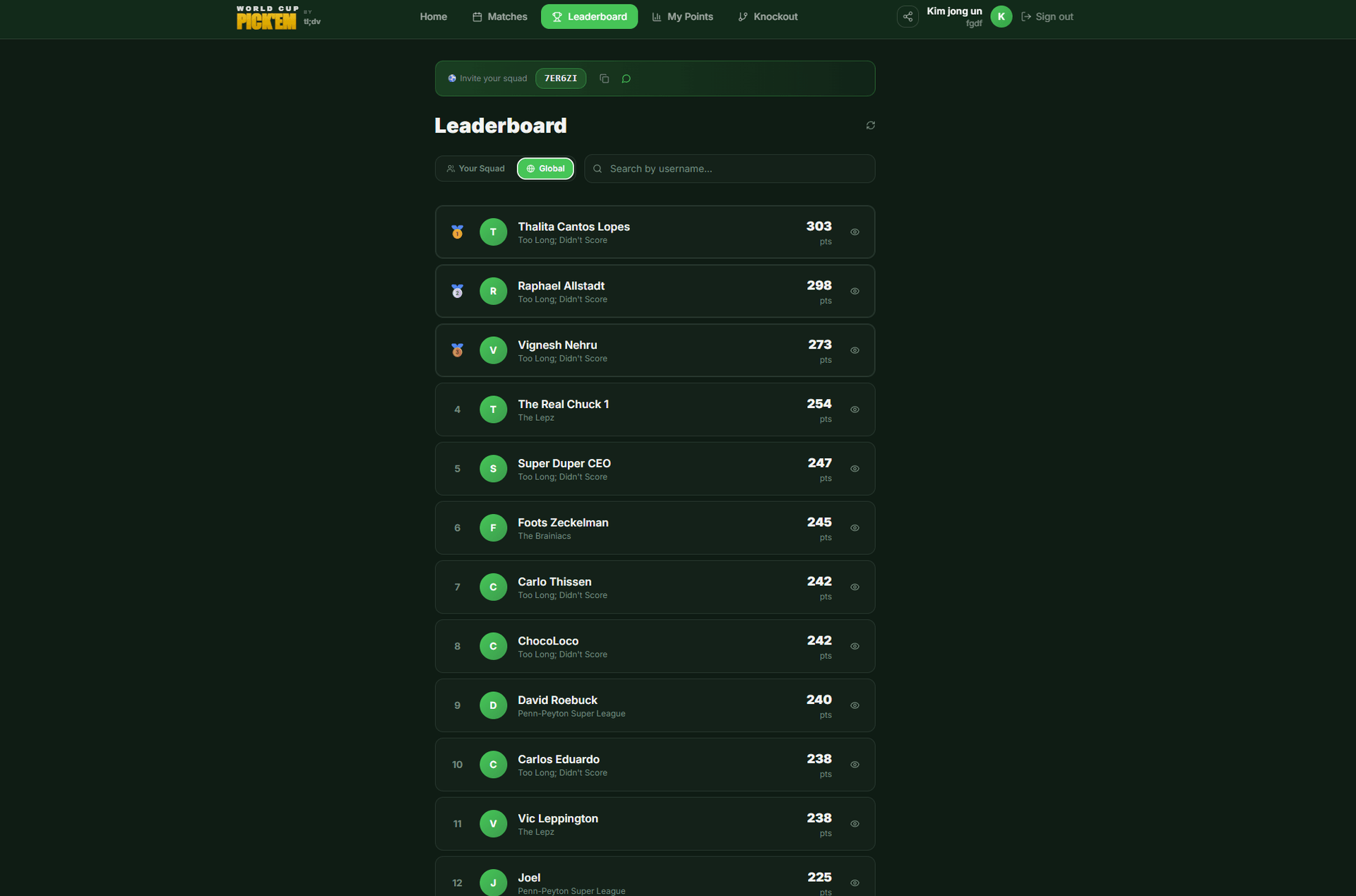 A vibecoded world cup slop app