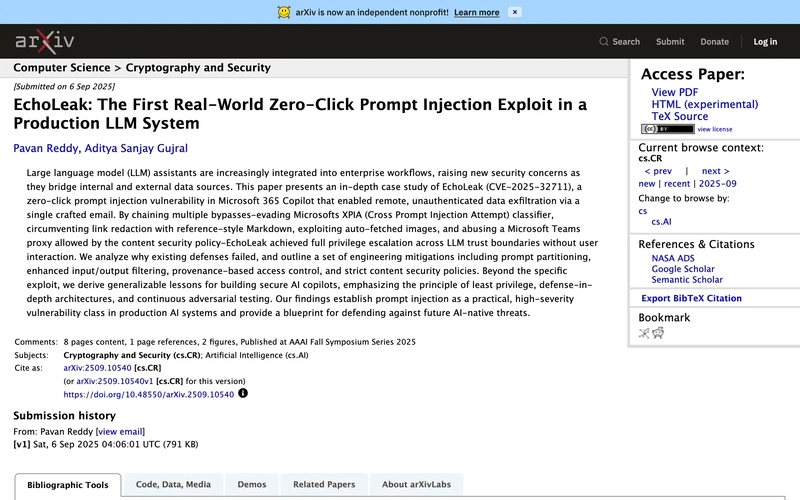The arXiv abstract page for 