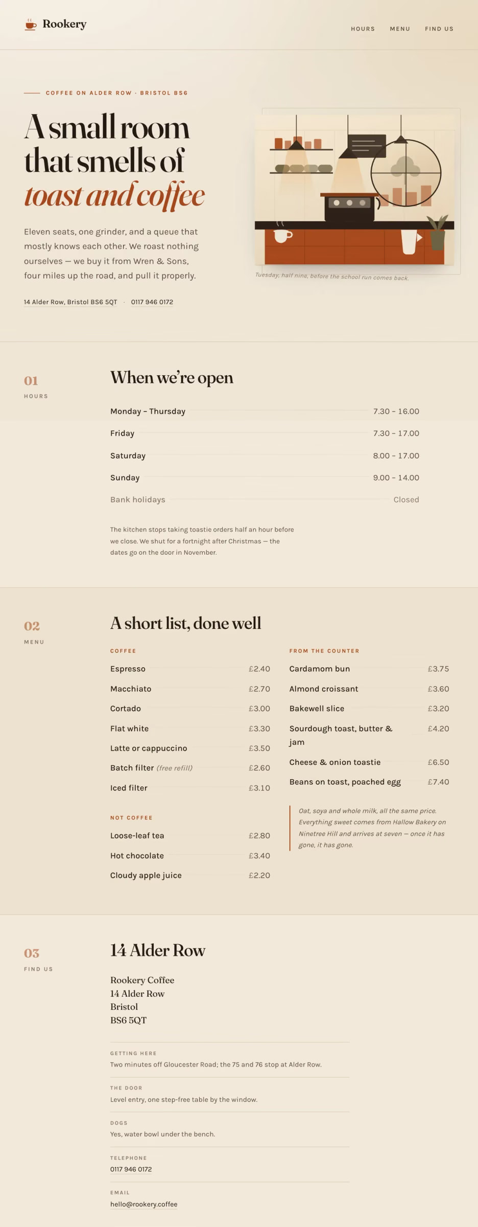 Coffee shop page generated by Claude Opus 5 — right run