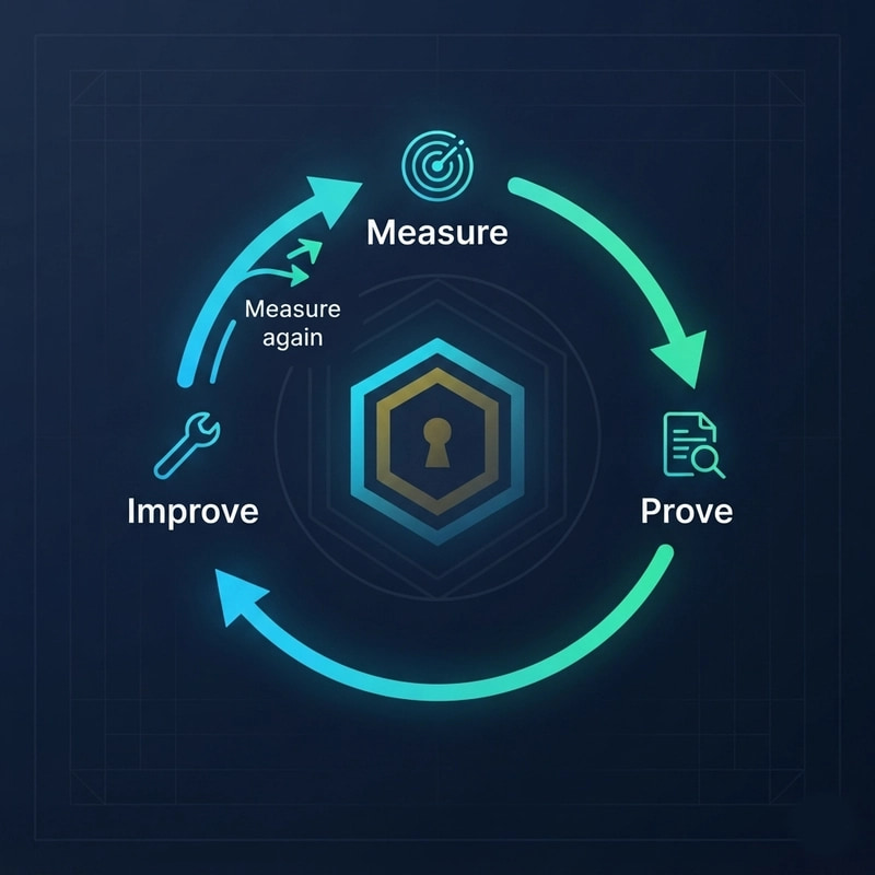 Measure → Prove → Improve — improvement loop