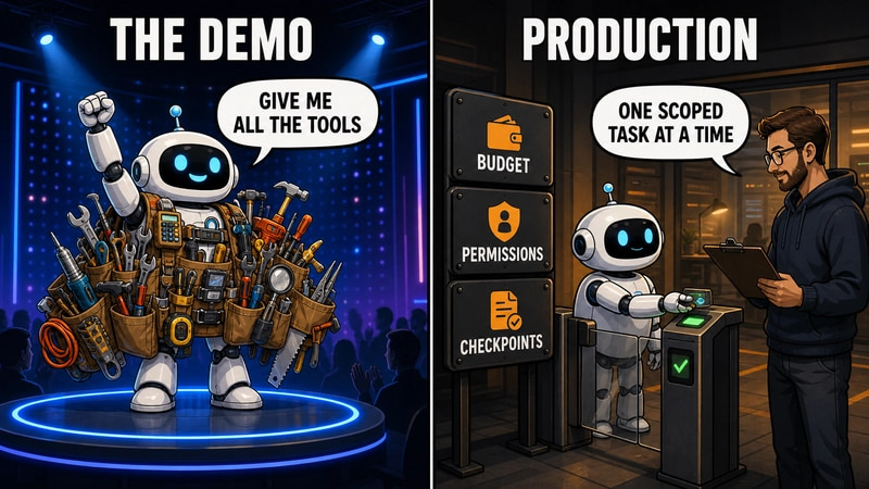 The demo celebrates freedom. Production has to make that freedom safe.