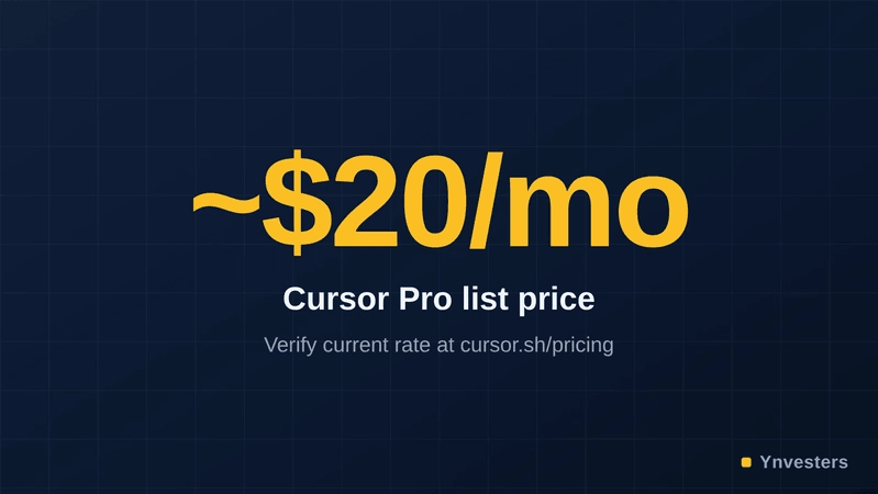~$20/mo — Cursor Pro list price