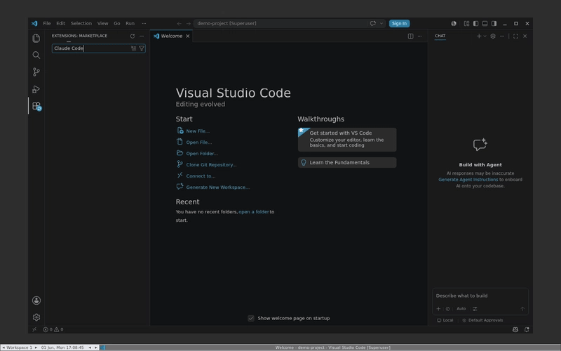 VS Code - 在 Marketplace 中搜索 Claude Code