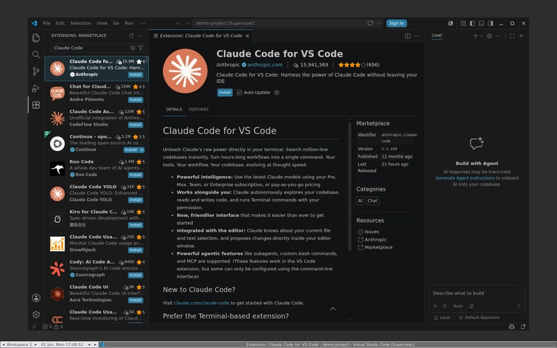 VS Code - Claude Code for VS Code 扩展详情页