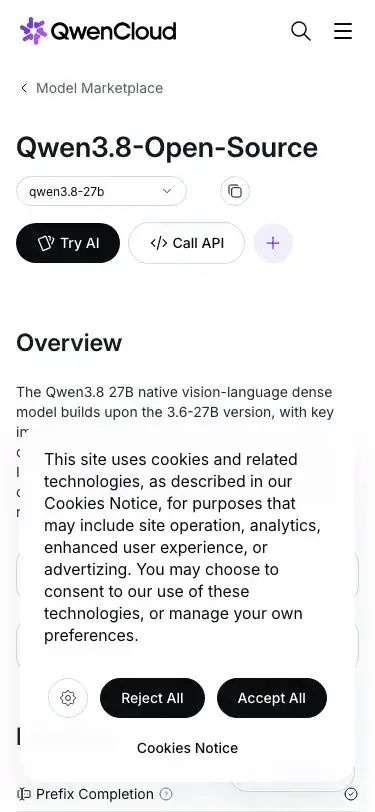 Qwen Cloud model page