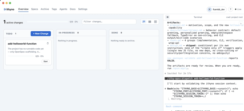A dispatched worker processing an OpenSpec change