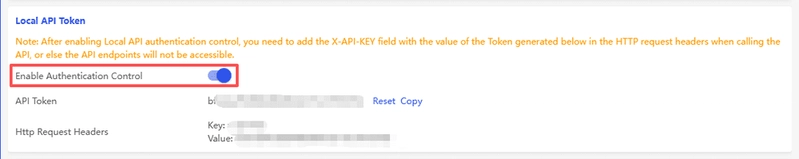 Enable Authentication Control