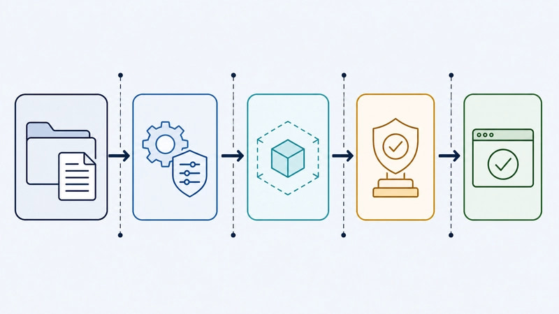 Flujo conceptual de configuración de Codex CLI: instrucciones del repositorio, perfil de configuración, sandbox, punto de aprobación y ejecución validada