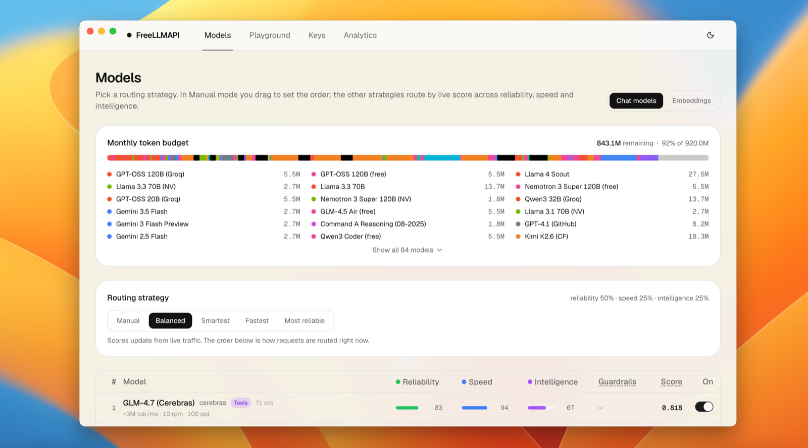 FreeLLMAPI desktop app