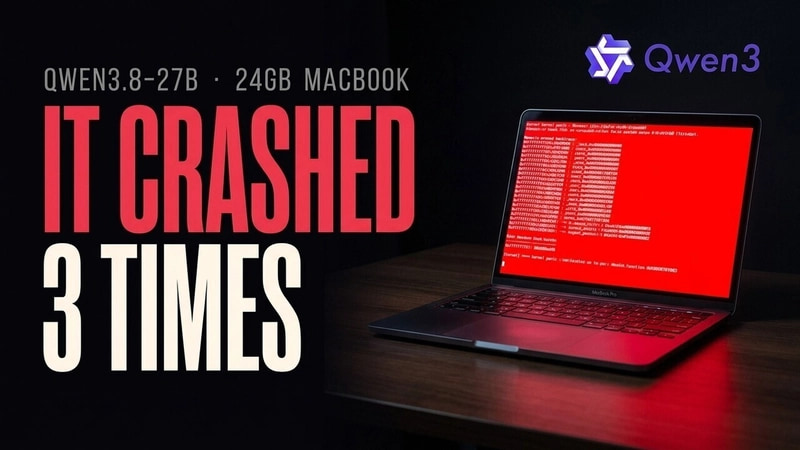 I ran Qwen3.8-27B on a 24GB MacBook. It kernel-panicked 3 times