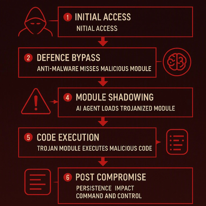 Security Attack Chain — 7 steps of the Python module shadowing attack against Claude Code Auto Mode
