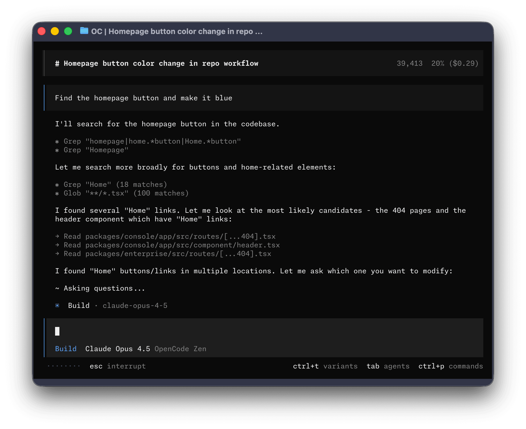 OpenCode Terminal UI