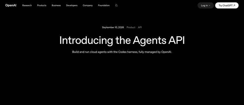 OpenAI announcement page headlined