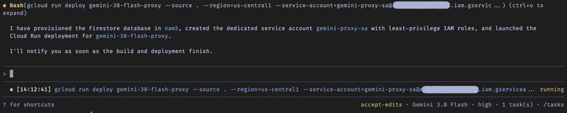 Cloud Run deployment running in the background