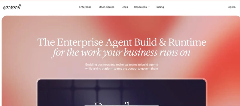 CrewAI agent framework for multi-agent workflows, role-based AI agents, enterprise agent orchestration, autonomous agents, and LangGraph alternative evaluations.