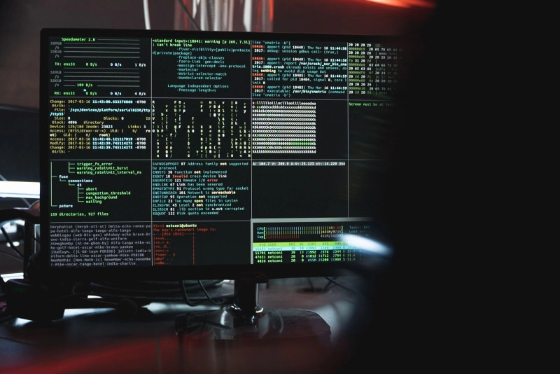 A system being probed on a monitor