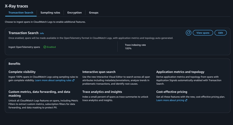 CloudWatch 中的 AgentCore 可观测性界面