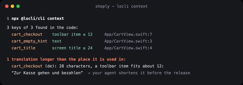 locli context 展示文案在代码中的使用上下文